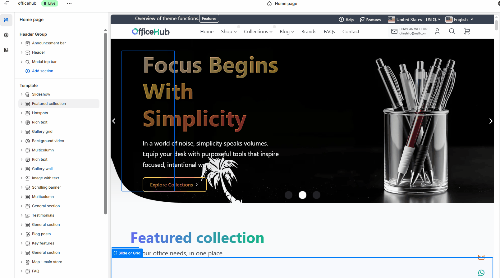 Add section button in Shopify Theme Editor