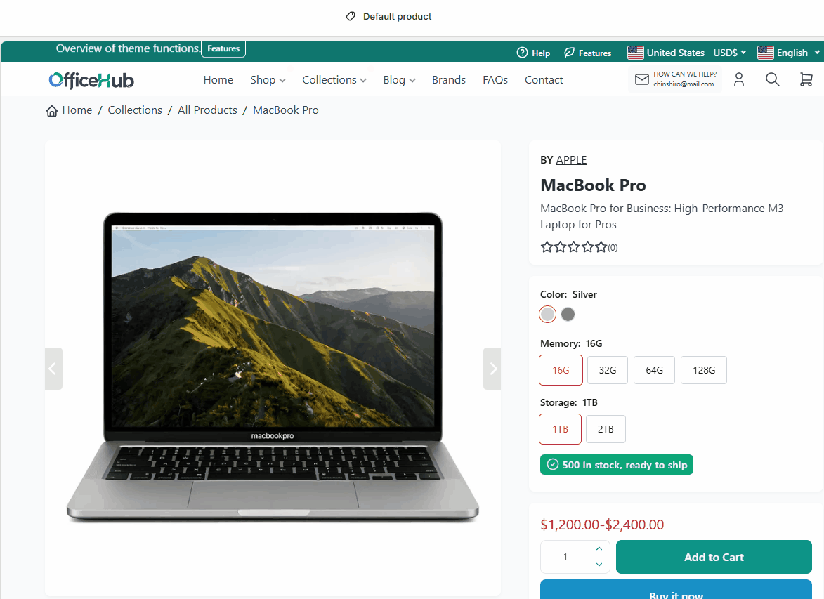 Create template button in Shopify Theme Editor