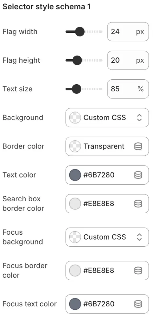 Selector Style Schema