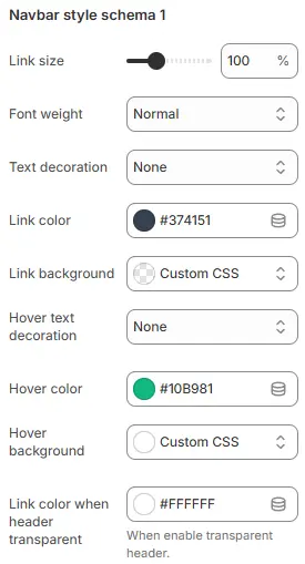 Navbar Style Schema