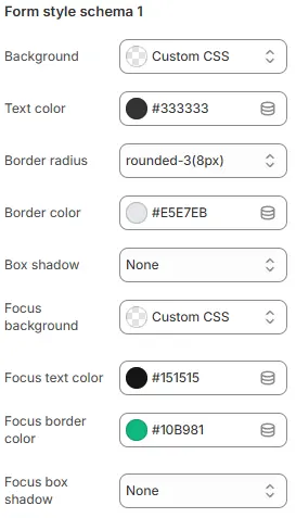 Form Style Schema