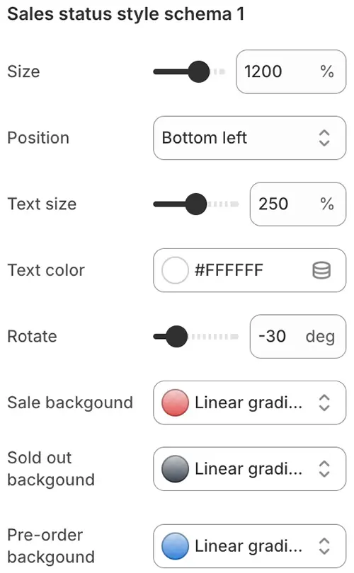 Sales Status Style Schema