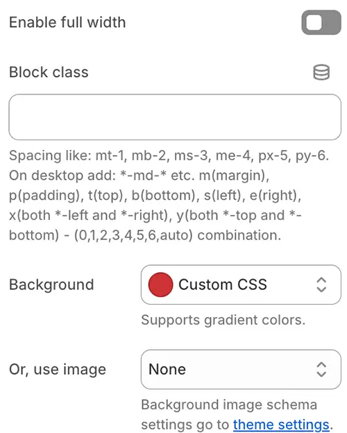 General Block Settings