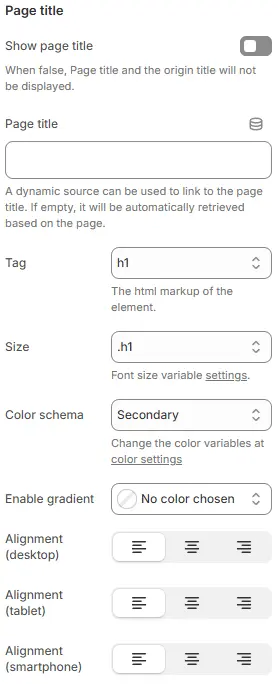 Page title settings