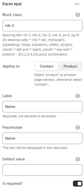 Block Common Settings