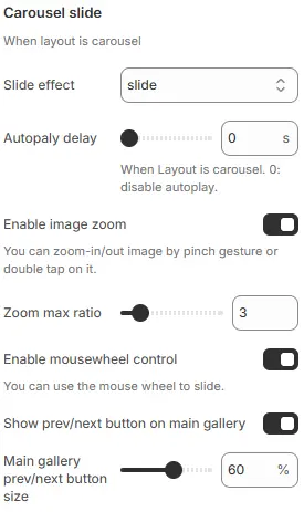 Carousel Slide Settings