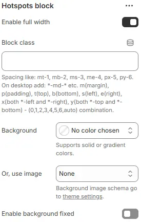 Hotspots Settings