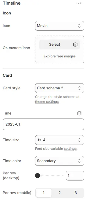 Timeline Settings